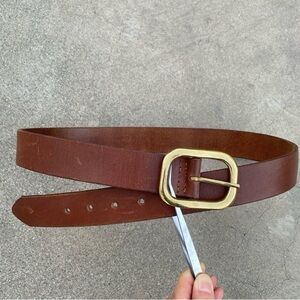 SOLD* Vintage Y2K Gold Modern Rectangle Buckle Genuine Leather Boho Belt